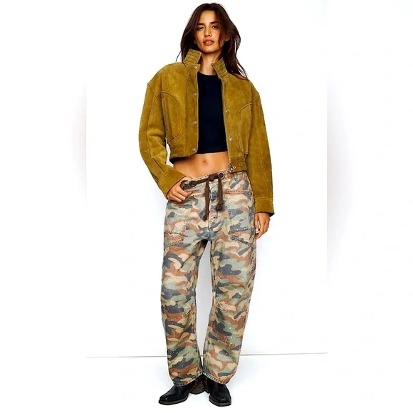 Free People We The Free Wes Suede Bomber Jacket NWT - Picture 11 of 15